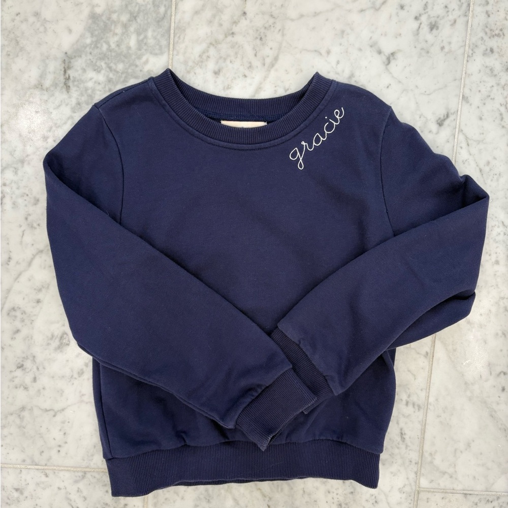 Navy Blue Sweatshirt with Gracie monogram